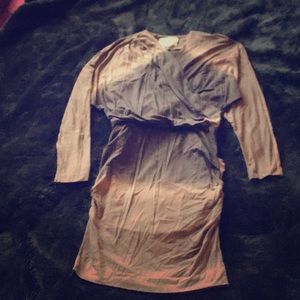 Artelier Nicole Miller Brown Ruched Dress M